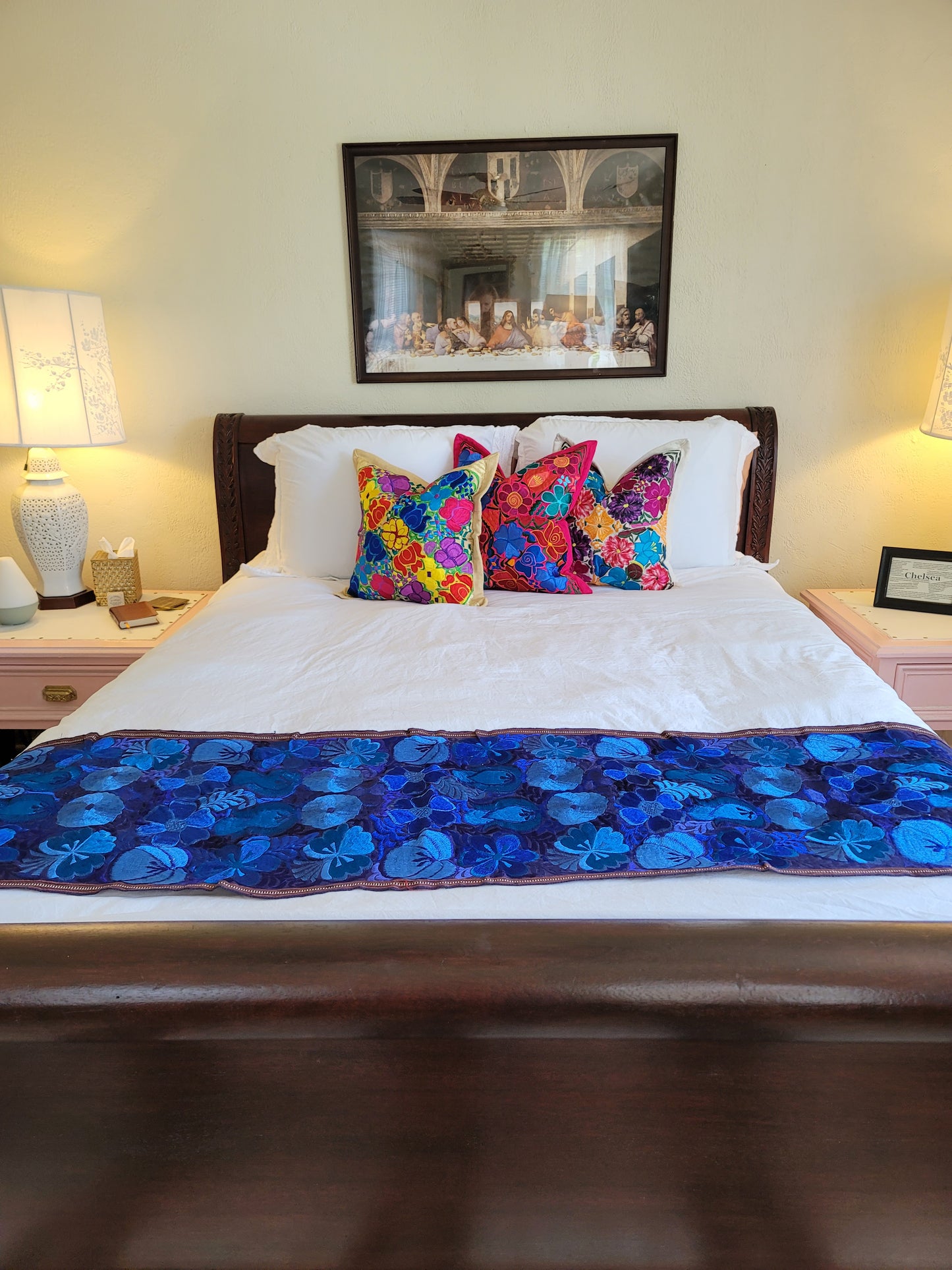 8' Bright Blue Table or Bed Runner