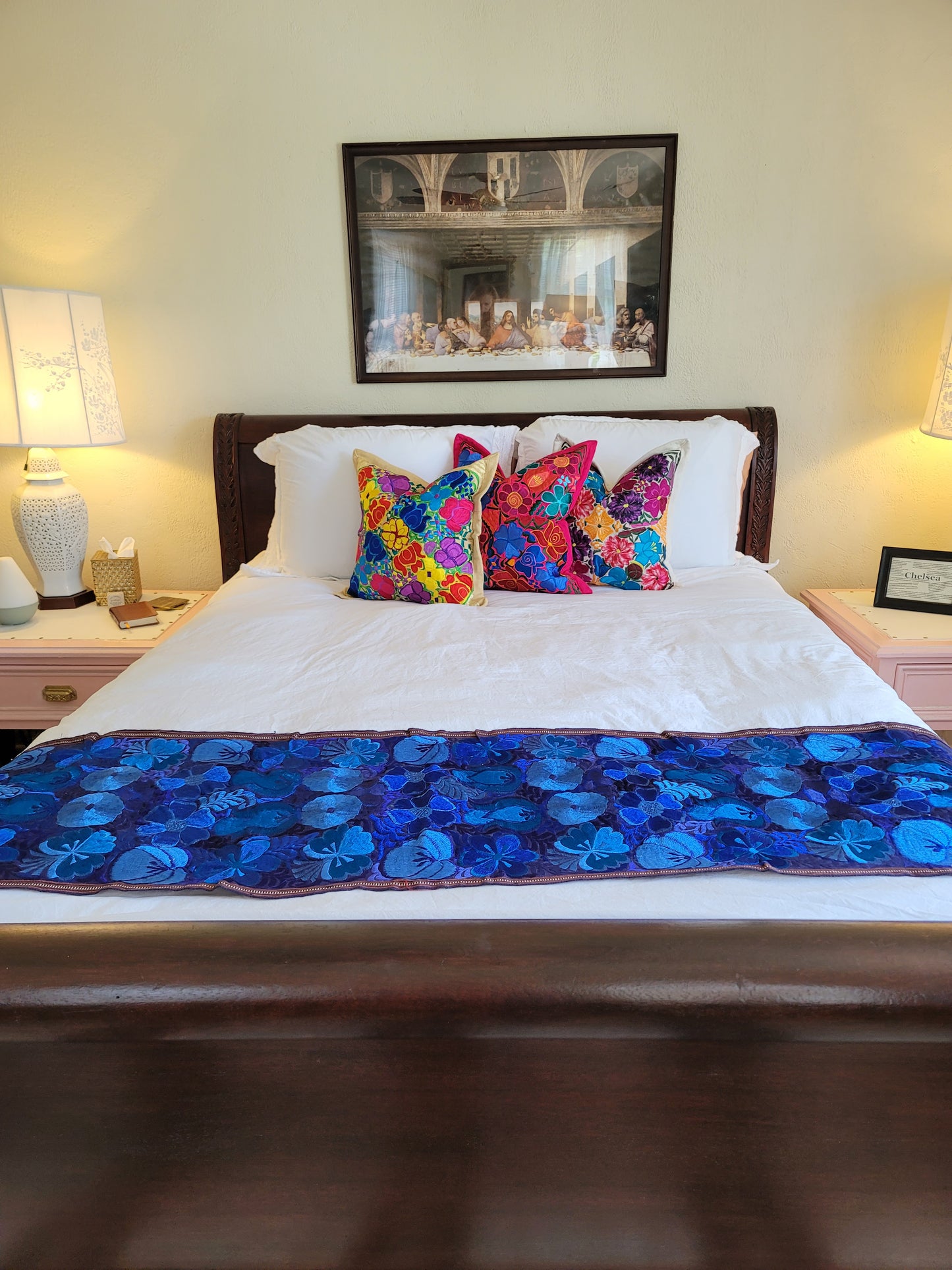 8' Bright Blue Table or Bed Runner